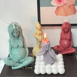 Molde de vela de la diosa griega de la riqueza, herramienta de decoración para el hogar, de resina epoxi, de Gaia, madre virgen, María
