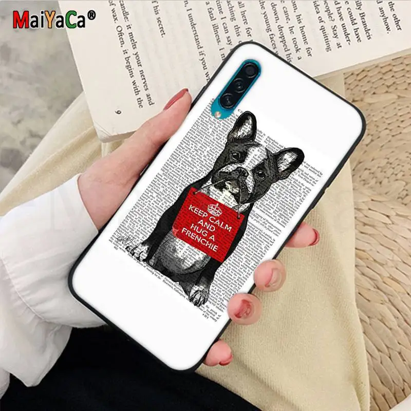 Book newspaper background Cute French Bulldog