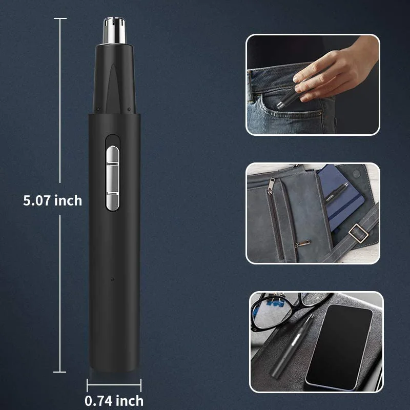 Kemei Portable Nose Ear Hair Trimmer Micro USB Charging 3-in-1 Eyebrow Beard Trimmer for Men and Women Pain-Free Lightweight 4