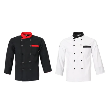

Unisex Adults Chef Jacket Coat Hotel Waiter Uniform Long Sleeves