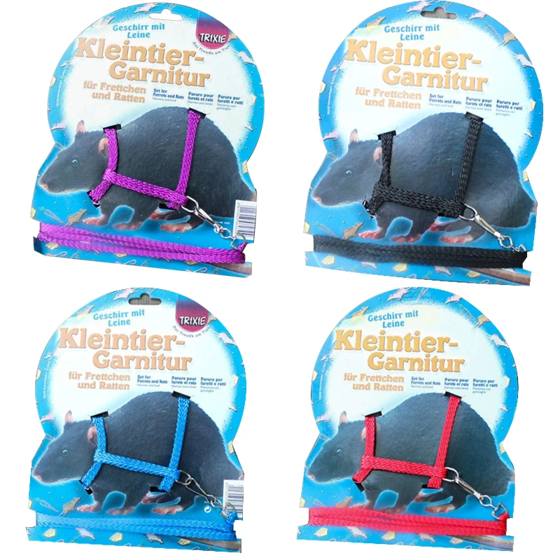 Popular Hamster Gerbil Cage Playhouse Nylon Adjustable Harness Leash with Bell
