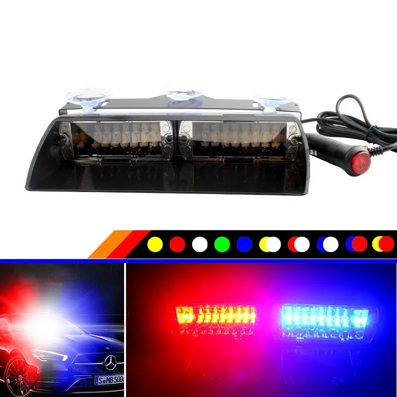 

16LED Warning Car Lamp DC12V 48W Highlight Sucker Explosive Flash Power Saving High Quality Traffic Warning Safety Car Lights