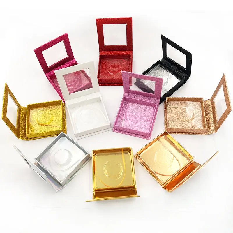 

10 Pcs Wholesale Square False Eyelash Packaging Box Custom Your Logo Private Label Mink Eyelashes Boxes Lash Strip Case Empty