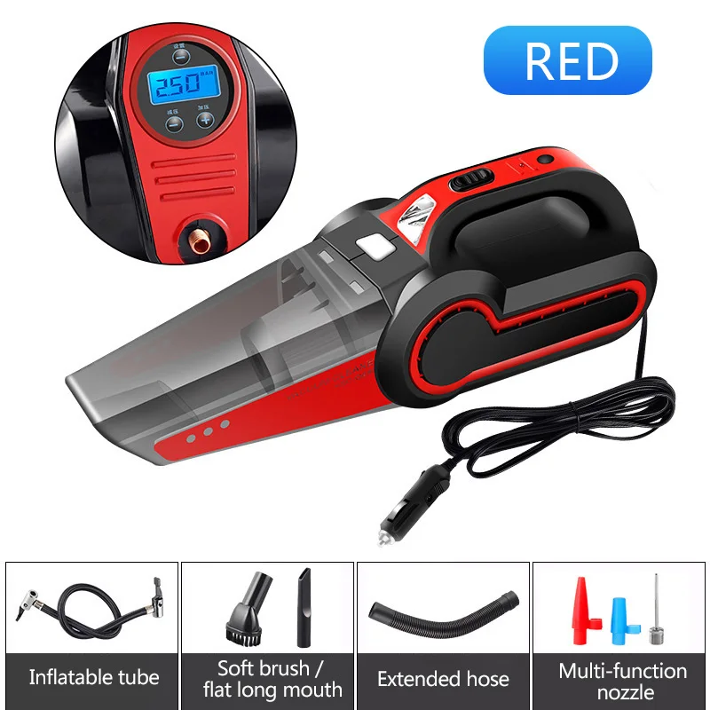 Vacuum Cleaner Red 4000pa мощный автомобильный пылесос 120 Вт влажный/сухой Авто Портативный пылесос мини Ручной пылесос для дома Vehical - Цвет: Vacuum Cleaner Red