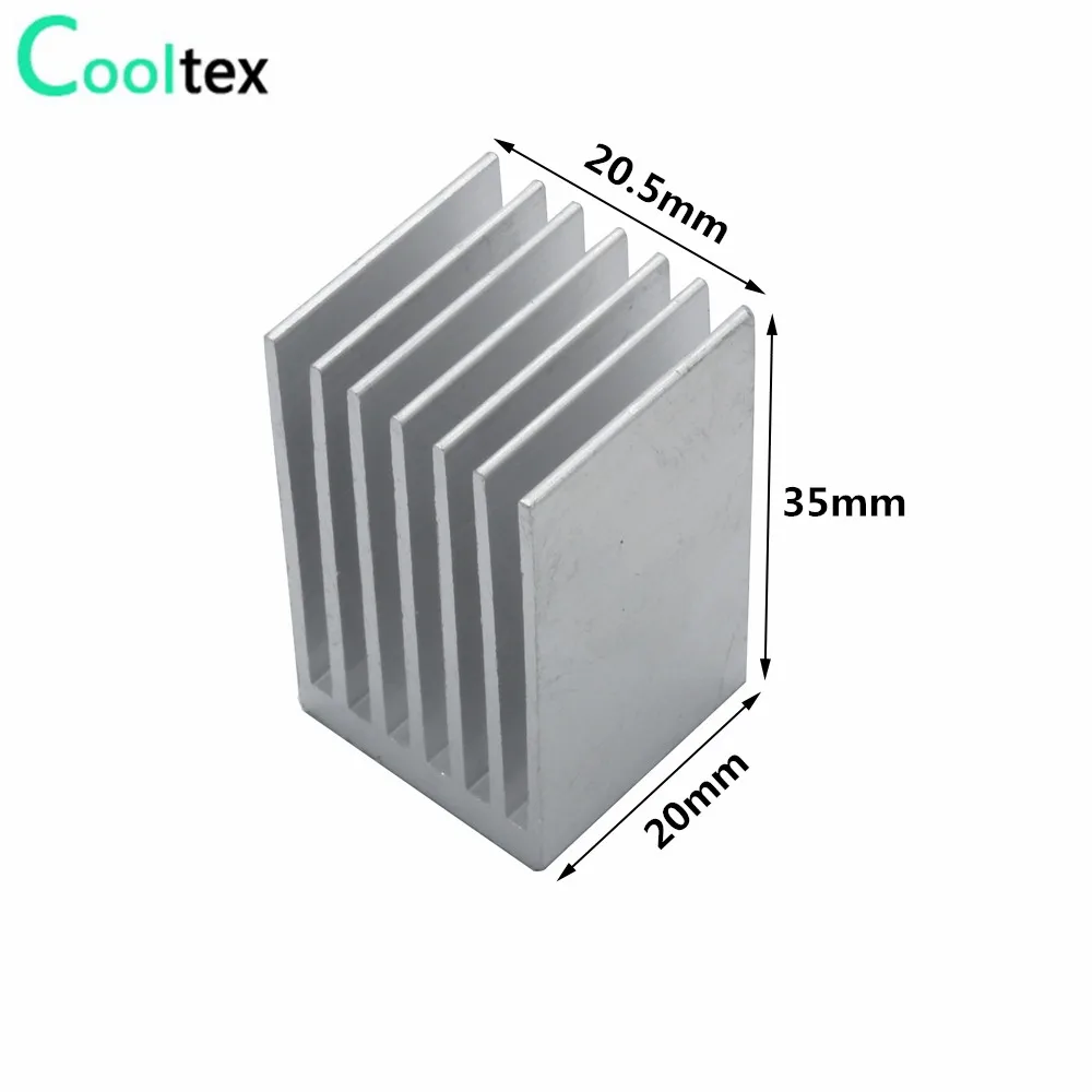 Alumínio do Dissipador de Calor do Radiador do Dissipador de Calor para Chip Eletrônico ic Mos com Fita Condutora Térmica 30 Pcs 20x20.5x35 Milímetros de - Imagem 3