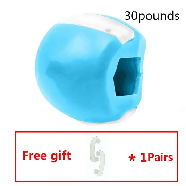 Fitness Face Masseter Men Women Facial Pop Go Mouth Jawline Jaw Muscle Exerciser Chew Ball Bite Breaker Training Body Skin Blue   30lbs