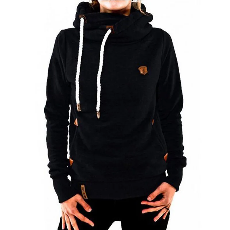 

Autumn Winter Harajuku Hoodies Women Loose Hooded Scarf Collar Pocket Pullovers Female Long Sleeve Cotton Sweatshirts Plus Size