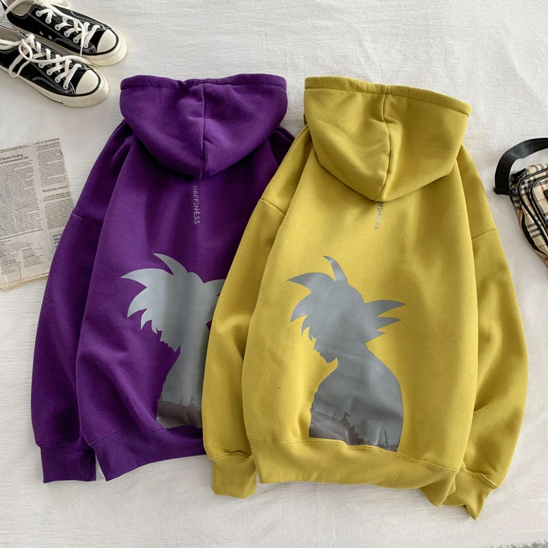 

Autumn New Hoodies Men Fashion Solid Color Cartoon Print Casual Hooded Pullover Man Streetwear Hip Hop Loose Sweatshirt S-5XL