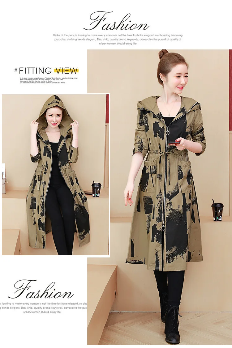 Large Size WOMEN'S Windbreaker Women's Autumn Middle-aged Mid-length Kuotaitai Mom Autumn Clothing New Style Nobility Coat