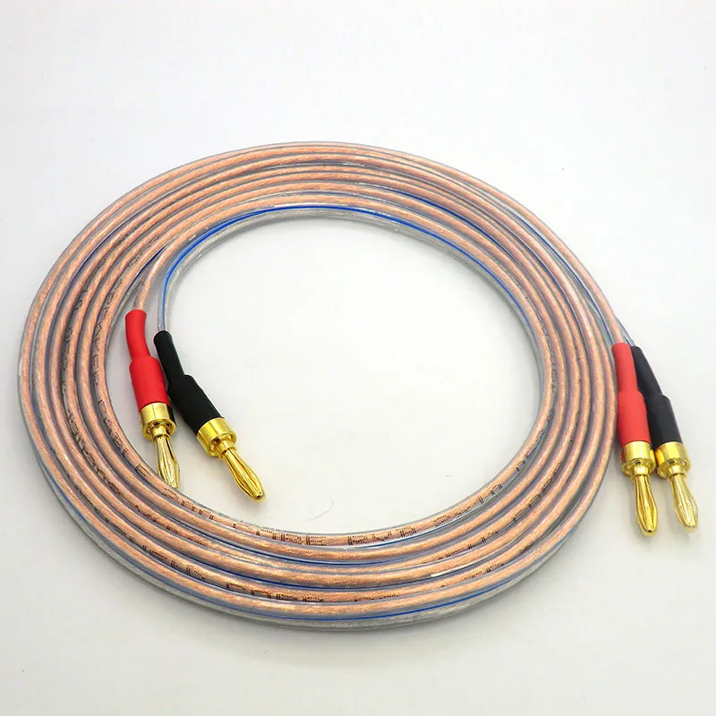Cable de Audio para altavoz, conector Banana de cobre puro chapado en