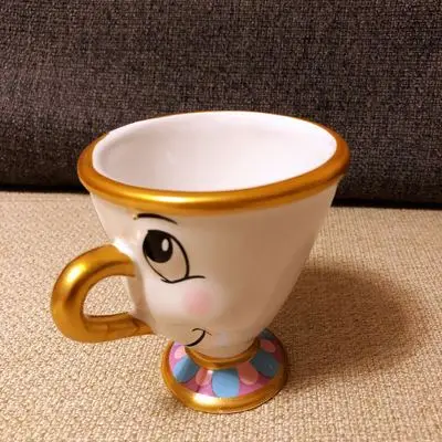 Кружка с чипом красавицы и чудовища с золотой фольгой, маленькая чашка для чая, скульптурная керамическая чашка для чая, милая детская чашка унисекс(301~ 400 мл - Цвет: 100ml
