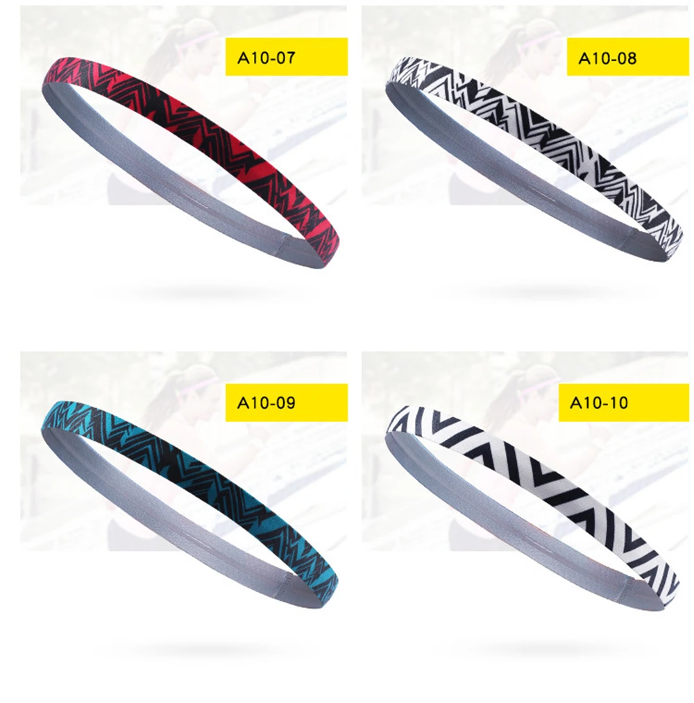 Спортивные резинки Sweatband абсорбент лента для волос для йоги бег на открытом воздухе фитнес крутая бандана анти пот лента для волос головная повязка с принтом