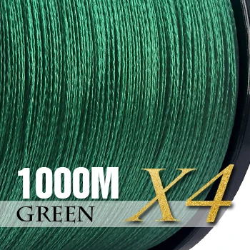 SIECHI Fishing Braid 300M 4 Strands Multifilament Fishing line Carp Fishing 12 15 20 30 38 43 52 62 83lb 1000m-Green