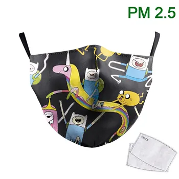 

Classic Cartoon Adventure Time Face Mask Washable 3D Print Mask Adult PM 2.5 Protective Dust Mask Reusable Mouth-Muffle