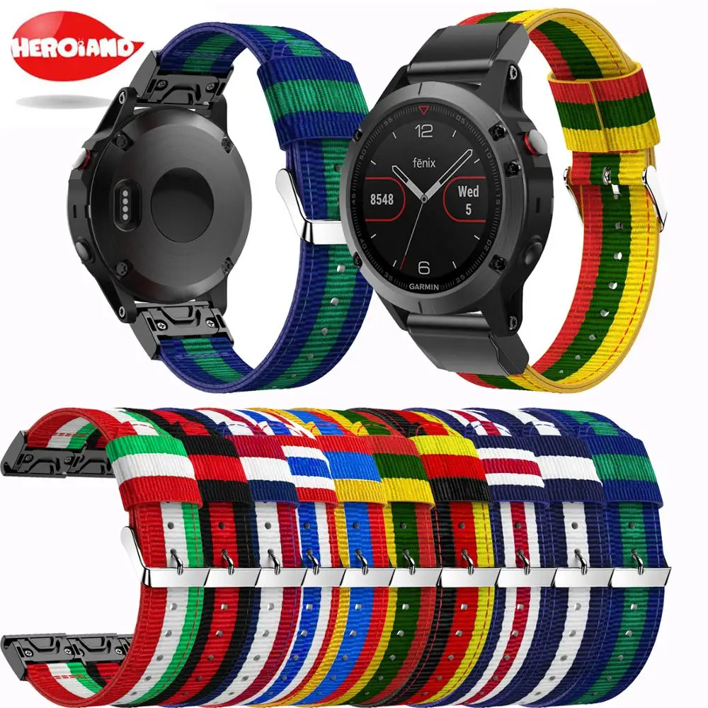 

For Fenix 5 QuickFit fashion style Watch Band Lightweight Nylon Loop Soft Sport Breathable Wrist band Strap for Garmin Fenix 5