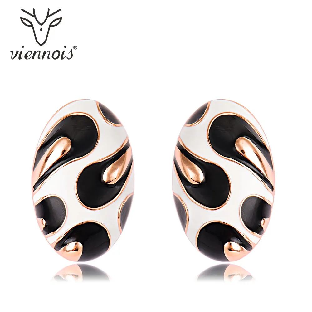 Viennois новые эмалированные серьги-гвоздики эксклюзивного дизайна овальные серьги женские металлические серьги вечерние ювелирные изделия