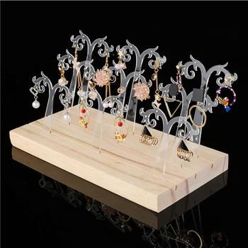 

Jewelry Display Rack Shoot wood Acylic Earring Display Stand Holder Jewelry Accessories For Girl And Women Earring Hanger