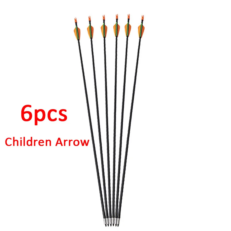6pcs Arrow 12lbs стрельба из лука детский блочный лук набор со стрелами из стекловолокна Молодежный детский тренировочный лук стрельба игра подарок для детей - Цвет: 6pcs Arrow