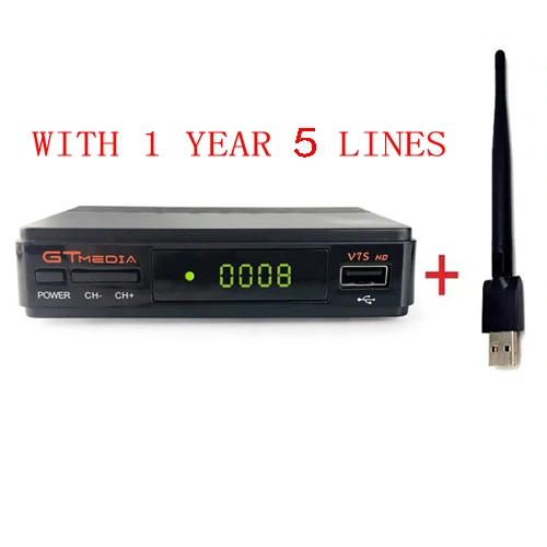 1 год Испания Европа Cline GTMEDIA V7S HD DVB-S2 1080P спутниковый ТВ приемник+ USB wifi Португалия Испания Германия ТВ тюнер PK V8 супер - Цвет: TV BOX With WIFI