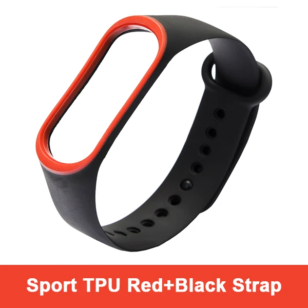 Mi Band 4/3 спортивный ремешок для TPU mi Band 4/3 наручные Новейший цветной экран 12 цветов на выбор для Xiaomi mi группа 4 и mi Band 3 - Цвет: TPU Red Black