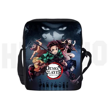 

Diagonal Shoulder Bag women Kawaii Kimetsu No Yaiba Pattern Cartoon Printing Girls Messenger Bag Casual Cool Pattern Male Bag