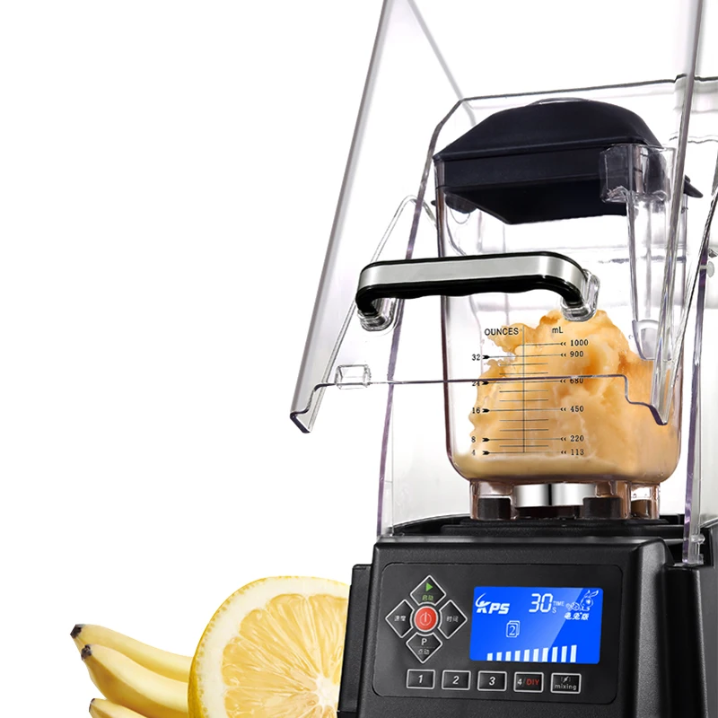 KS-10000 Smoothie Machine Silent Ice Machine Ice Crusher 2000ml Smoothie Mixer Tea Shop Commercial High Efficiency Crusher