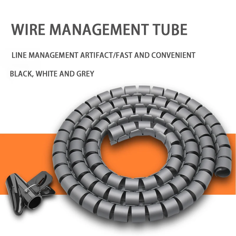 16/22 мм кабель провод ремешок для проводов 5 м спирально Трубочная устройство для сматывания шнура питания шнур протектор гибкий Управление проволочная труба-органайзер с зажимом