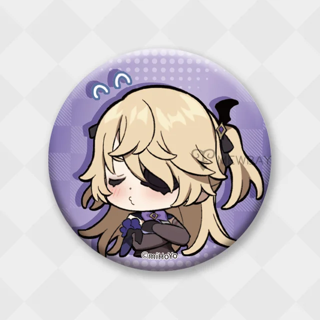 Genshin Impact Badge Chibi Brooch Kazuha Yoimiya Ayaka Xiao Zhongli Hutao Tartaglia Yanfei Ganyu Venti Albedo Pin Decor Gifts Fischl