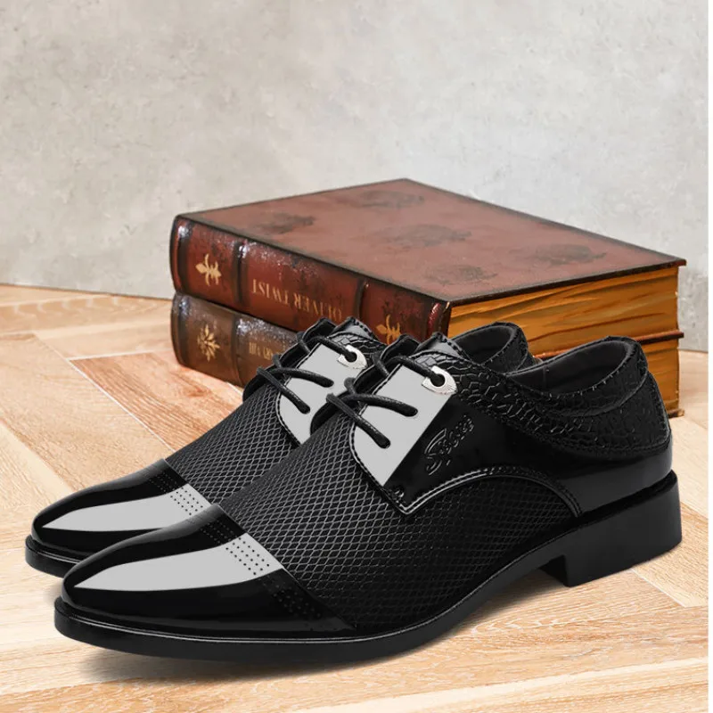 

Large Size MEN'S SHOES Spring And Autumn New Style MEN'S Leather Shoes England Business Formal Wear Pointed-Toe Leather Shoes La