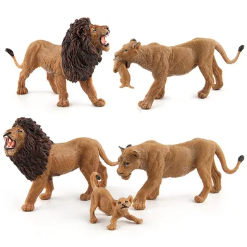

5pcs Mini Simulation Wild Forest Animal Model Lion Family Model Decoration Plastic Home Decoratio Crafts Miniatures Gift for Kid