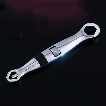 

195mm Wrench Multifunctional Steel Adjustable Spanner head Rubber shank