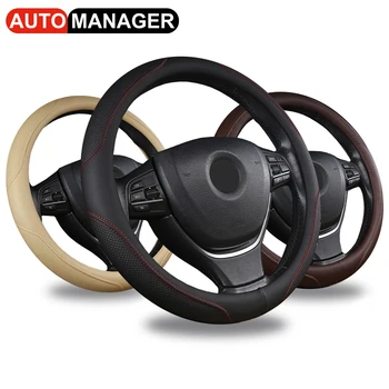 

Automobile Steering Wheel Cover Car Leather Steering Covers for Most Cars 15 inch 38cm Steering-Wheel Protector
