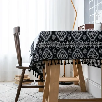

Cotton Fabric Restaurant Tablecloth Lijiang Inn Square Striped Sofa Bedside Table Cover Towel Coffee Table Tablecloth