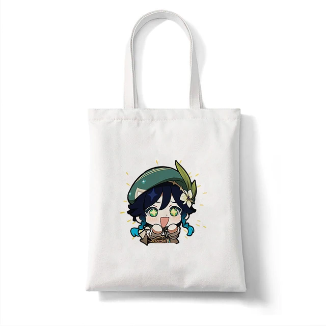 Canvas Bag Shopper Bag Genshin Game Kawaii Anime Shopping Bags Handbags Shoulder Bag Casual Handbag Women High Capacity Eco Bag B360J