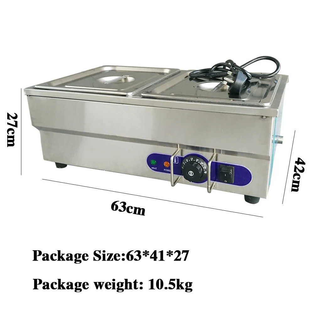 Бытовой коммерческий Bain Marie мини электрический подогреватель пищи кухня 2 Пан