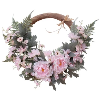 

Dahlia Wreath DL001 Light Orange Beautiful Wedding Party Home Decor Artificial Rose Flowers Wreath Round Shape Floral Loop