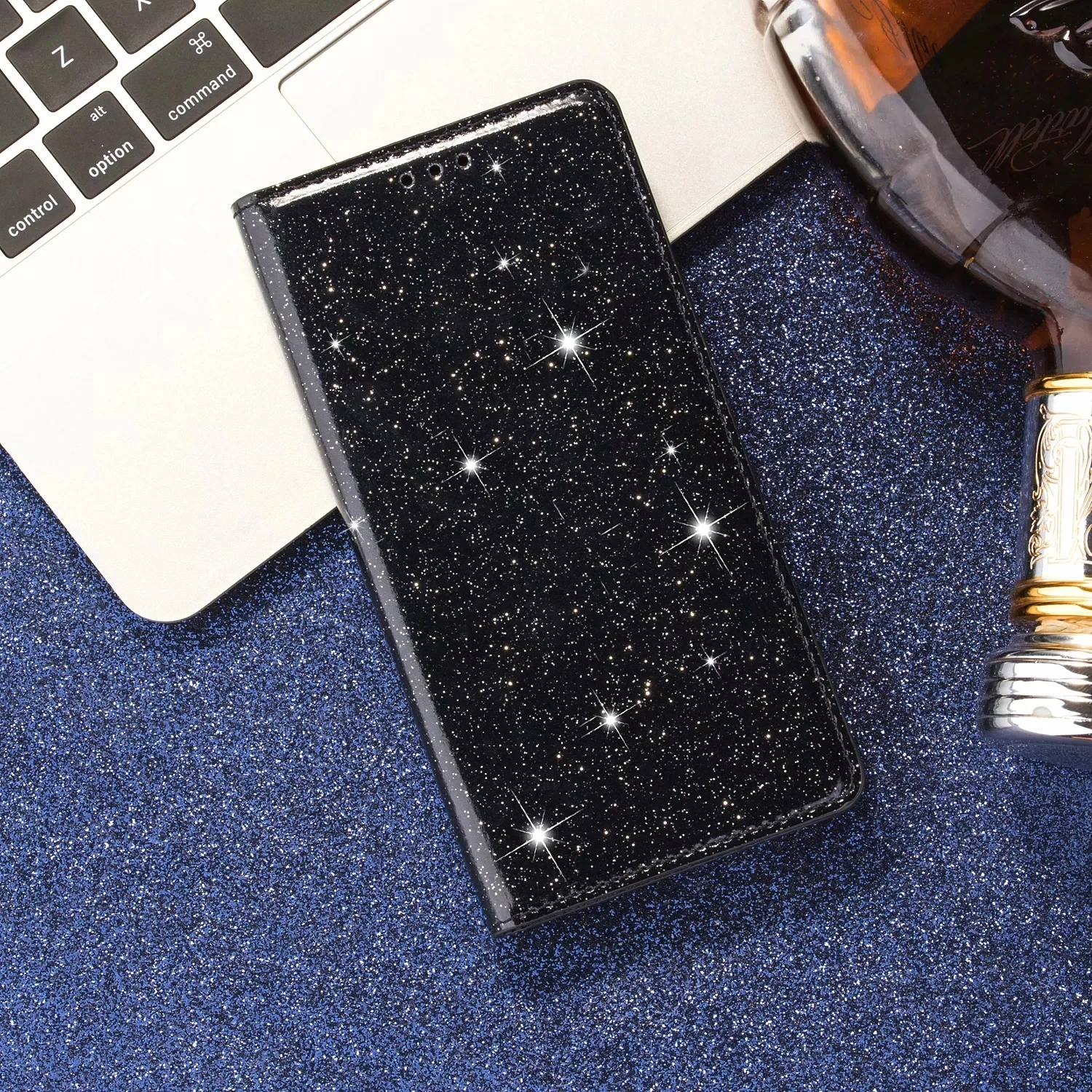 Custodia a portafoglio lucida con glitter per iPhone 12 11 Pro Max 12 Mini X XS Max XR 8 7 6 6s Plus, custodia protettiva lucida a portafoglio Coqu_voghion.com