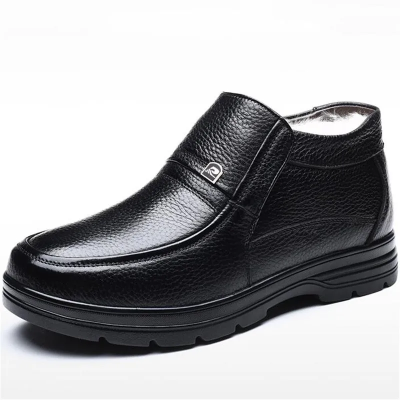 Large Size 38-48 Winetr Father Shoes Men Boots Comfort Warm Shoes Snow Boots Middle-aged Men Shoes Genuine Leather Boots Large Size 38-48 Winetr Father Shoes Men Boots Comfort Warm Shoes Snow Boots Middle-aged Men Shoes Genuine Leather Boots