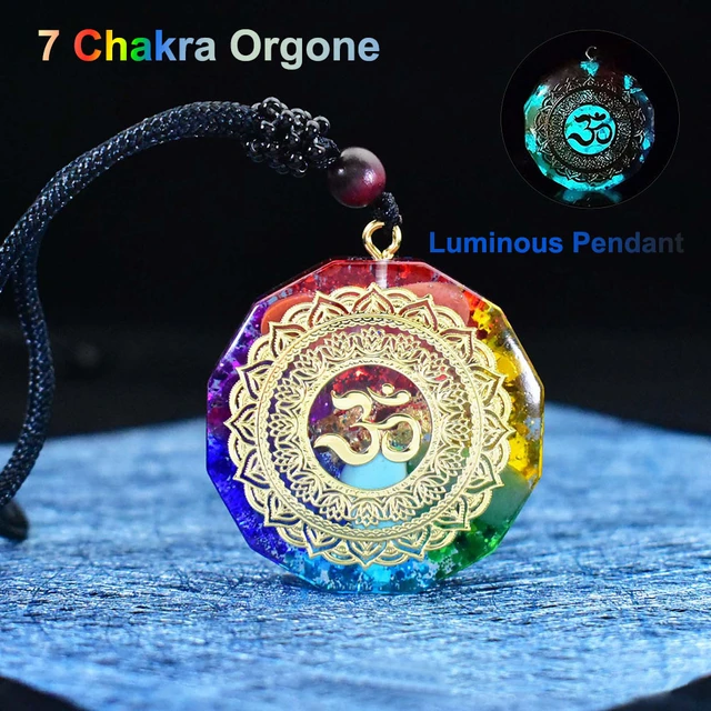 7 Chakra Orgonite Anhänger Om Symbol Leuchtende Halskette Healing Kristalle  Energie Generator für Reiki Meditation Schmuck 1,38 zoll - AliExpress