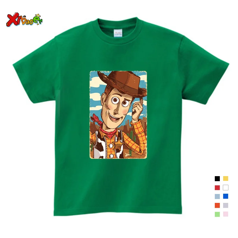 Детские свитшоты футболка Toy Story4 Woody толстовки с капюшоном для мальчиков Повседневная белая толстовка для маленьких девочек с героями мультфильмов и рукавами для мальчиков - Цвет: kids t shirt green