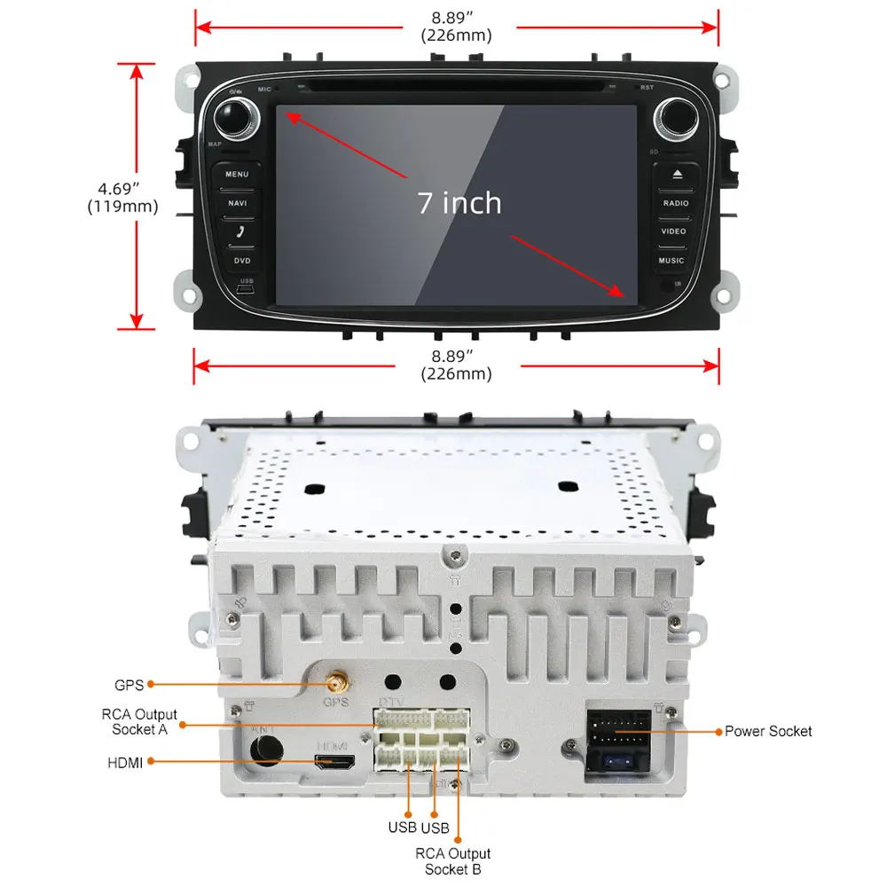 Bosion Автомобильный мультимедийный плеер Android 9,0 gps Авторадио 2 Din для FORD/Focus/Mondeo/S-MAX/C-MAX/Galaxy ram 4 Гб 64 Гб радио gps DVR