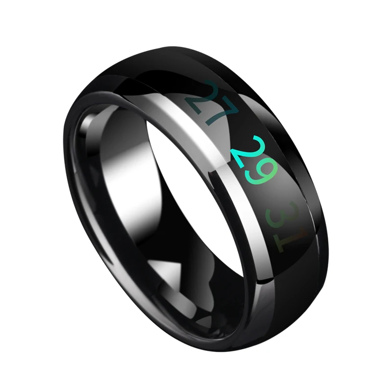 Дизайн, черный цвет, умная температура, вольфрам, карбидные кольца, мужские кольца, меняющие цвет, кольца, ювелирные изделия, аксессуары ручной работы