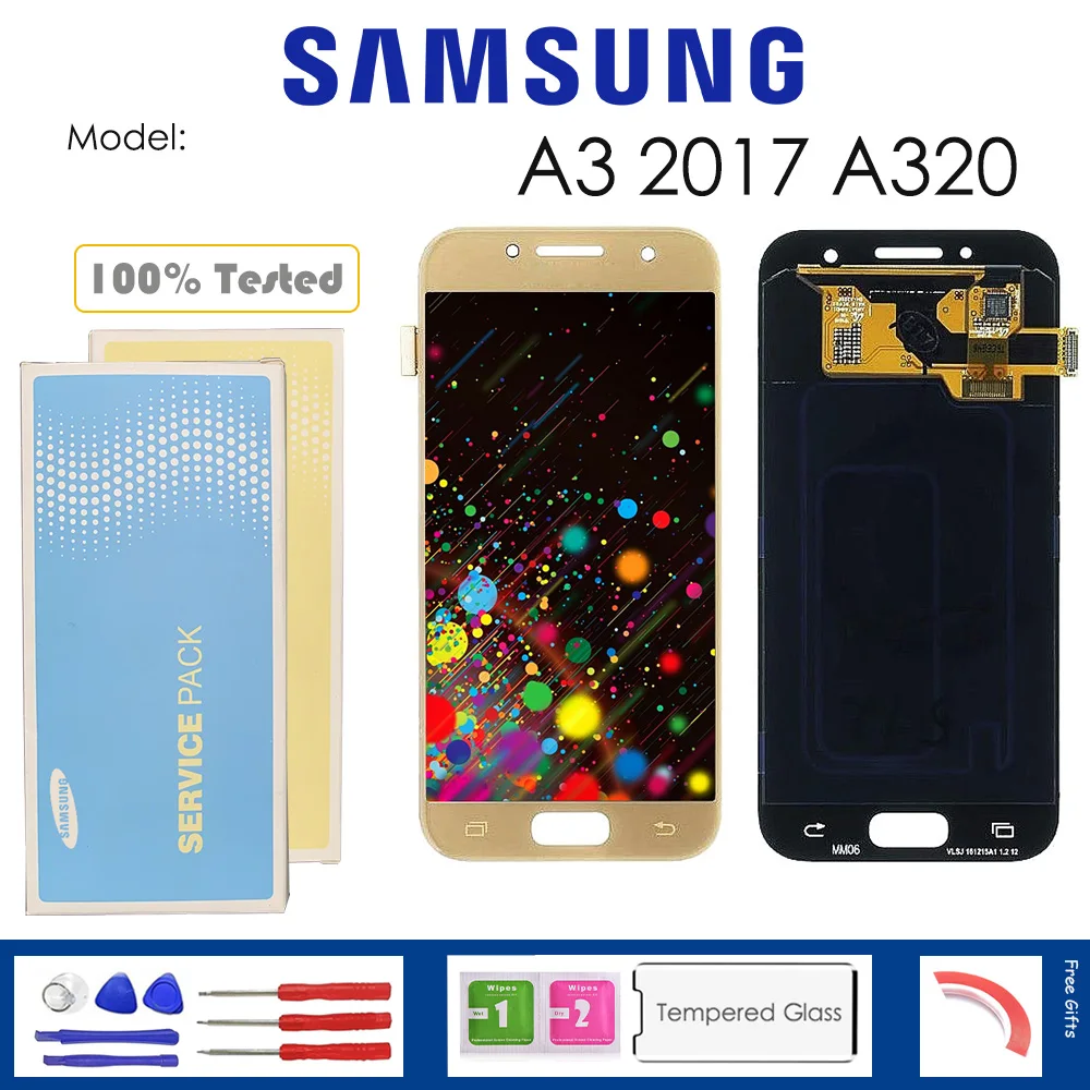 

For Samsung GalaxyA3 2017 A320 LCD Display With Touch Sensor Glass Digitizer Assembly with kit