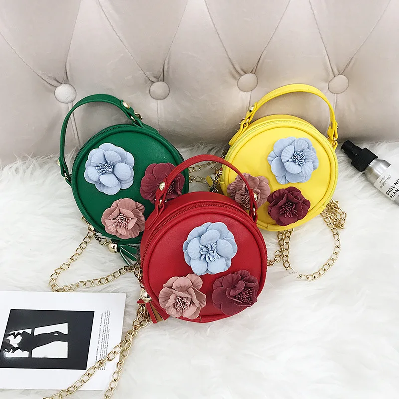 

CHILDREN'S Bag Korean-style New Style Girls Shoulder Bag Fashion Princess Shoulder Bag Three Flower Accessories Bag