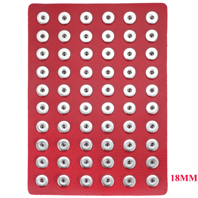 Оснастки ювелирные изделия стенд держатель подходит 60 шт 12 мм и 18 мм Металлические стеклянные пуговицы ювелирные изделия кожа мягкий дисплей стенд - Окраска металла: Fit 18mm Snaps