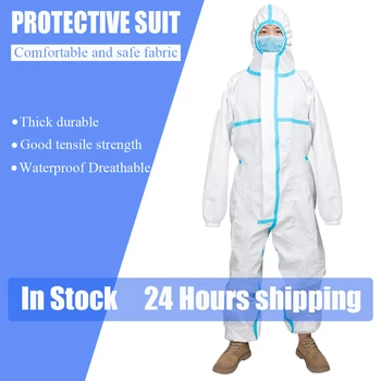 

Protective Clothing ppe suit coverall Waterproof Prevents Invasion Plastic Insulation Suit Washable and Reusable