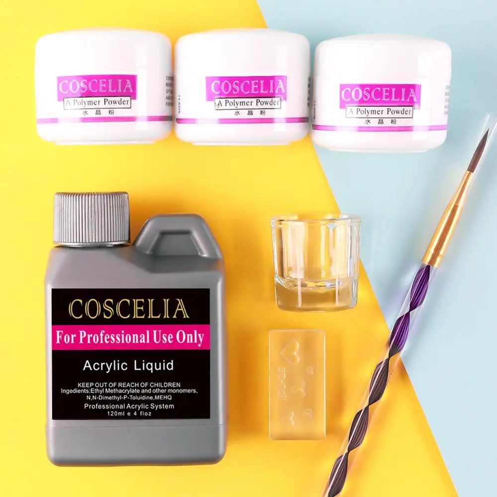 

5/7 Pcs/Set Acrylic Powder Acrylic Nail Kit Crystal Nail Polymer Acrylic For Nails Set For Manicure Need UV Lamp Nail Art Brush