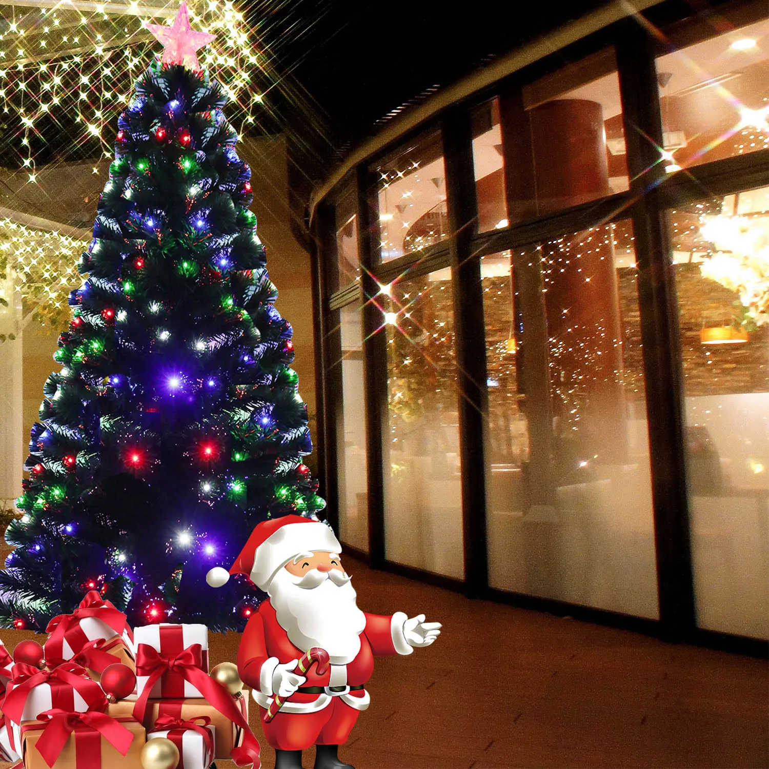 

Christmas Tree Artificial Decoration LED Light with Metal Stand for Home Party New NIN668