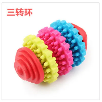 7.5CM tricyclic Игрушка для собак Интерактивная резиновая молярная игрушка для собак устойчивая к укусам чистка зубов жевательные игрушки для обучения домашних животных собака кошка щенок зубы палка - Цвет: 7.5CM tricyclic