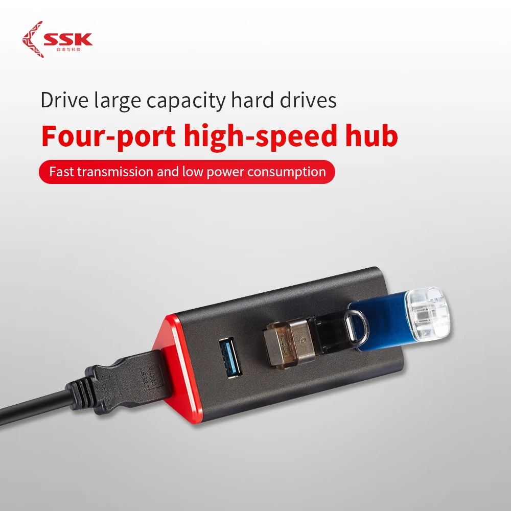Usb концентратор SSK с 4 портами USB 3 0 сплиттер адаптером питания расширитель
